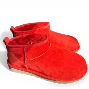 Womens UGG® Classic Ultra Mini Boot - Ribbon Red Size 9